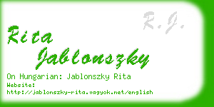 rita jablonszky business card